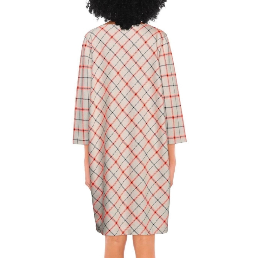 Harris Wharf London Plaid Midi Dress Size IT 46 Beige Cream - Picture 3 of 11